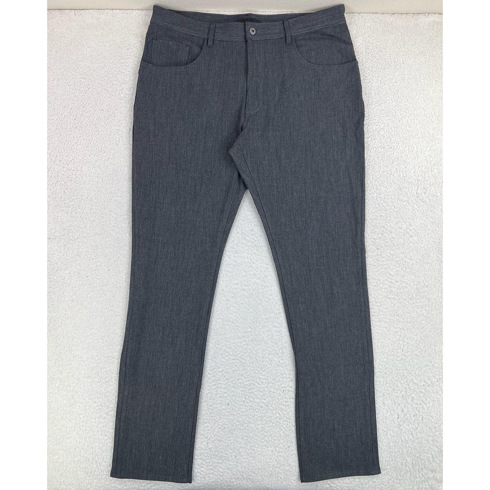 Robert Graham Dress Pants Mens 38x36 Gray Slim Fit Stretch Tweed Herringbone